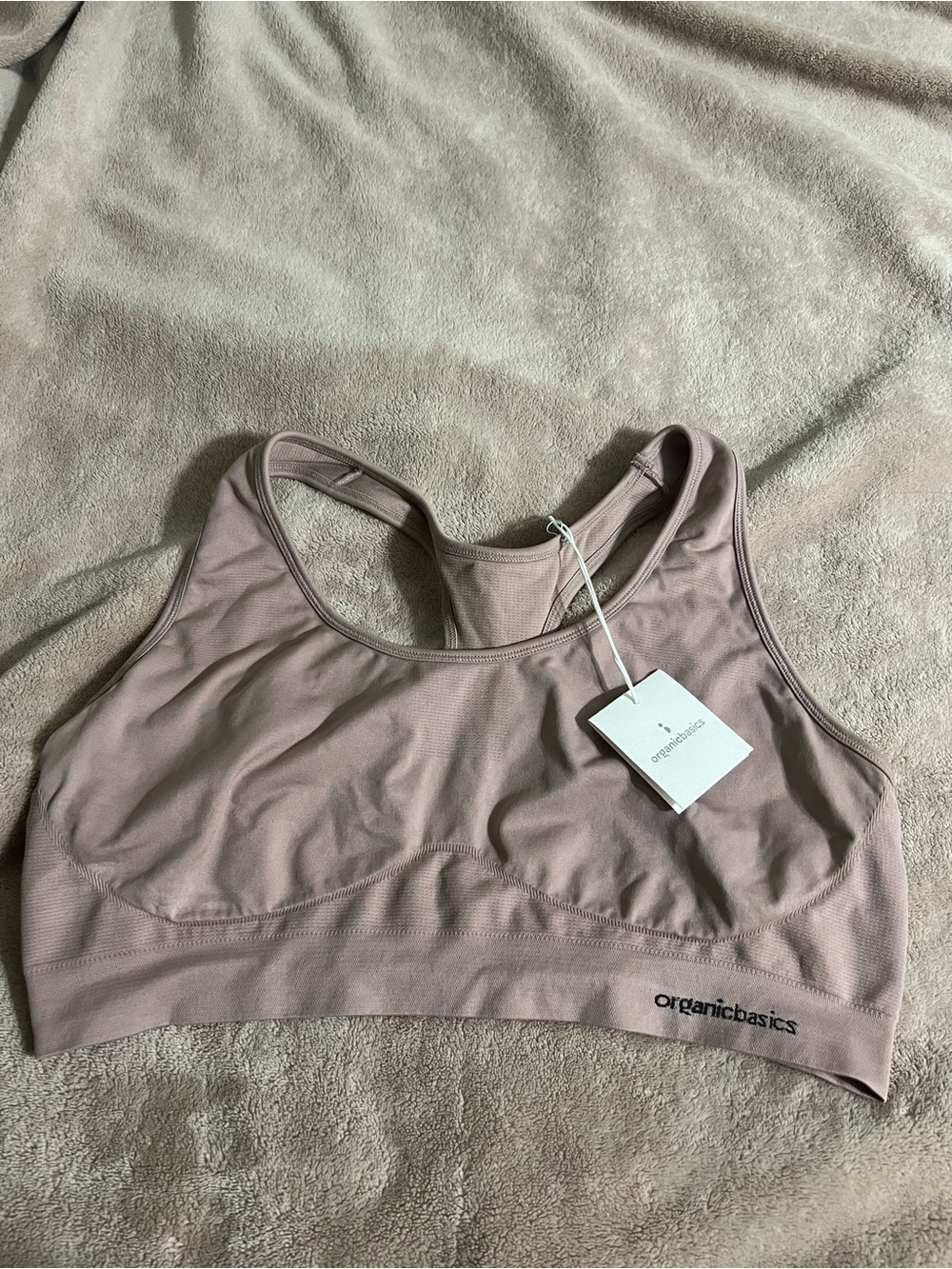 Organic Basics Racerback Sports Bra in Dusty Rose